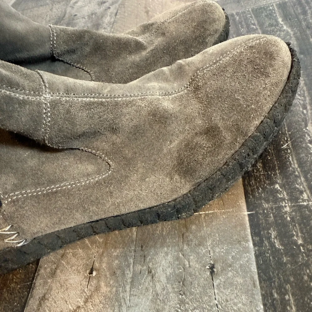 John Varvatos USA Suede‎ Zip Ankle Boots Crepe Sole Distressed Brown Men’s 9.5